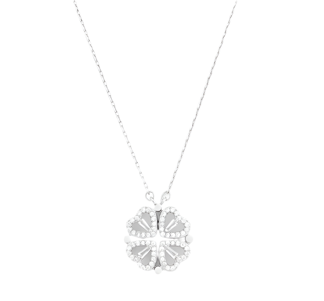 New Fashion Heart-shaped Four-leaf Flower Necklace