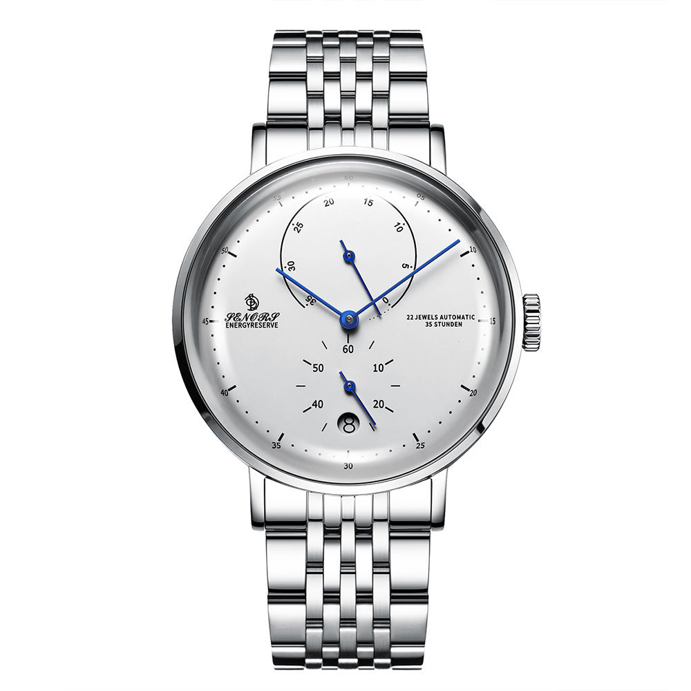 SENORS SN082 Heren Mechanisch Horloge Roestvrij Staal Volledig Automatisch Mechanisch Skeleton Heren Waterdicht Mechanisch Horloge