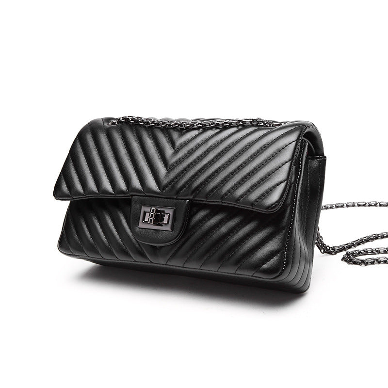 Women's shoulder crossbody V-chain ladies bag