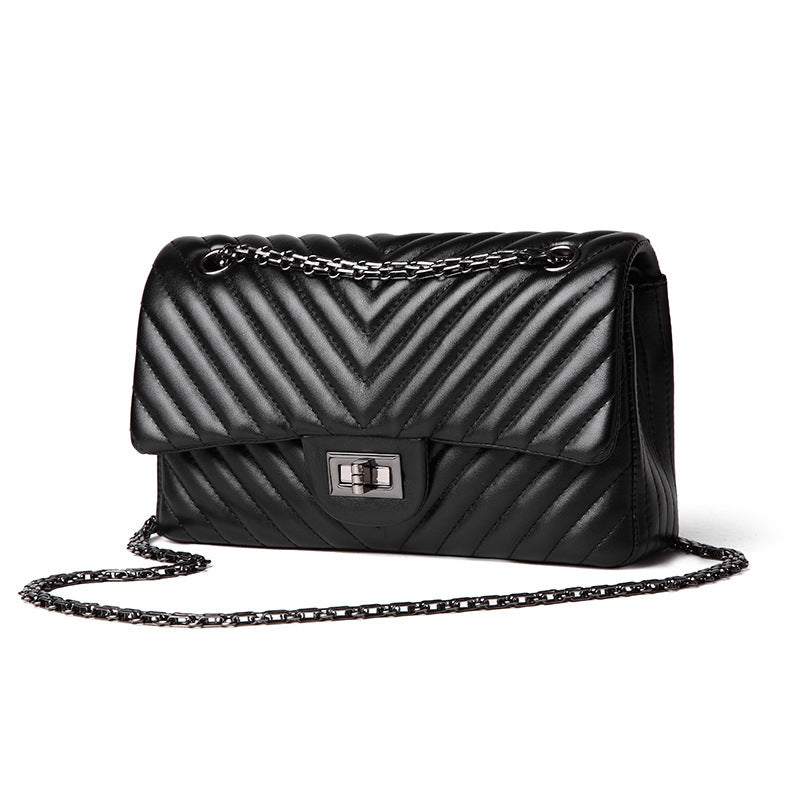 Women's shoulder crossbody V-chain ladies bag