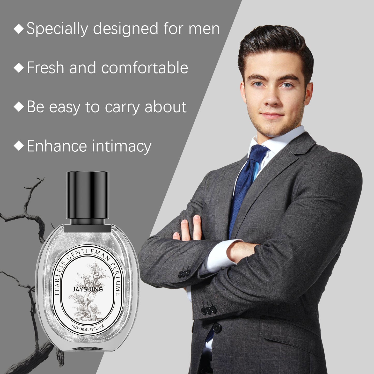Fearless Gentleman Perfume, Classic High-Grade Light Fragrance Wood Men Dating Lasting Fragrance Small Fresh