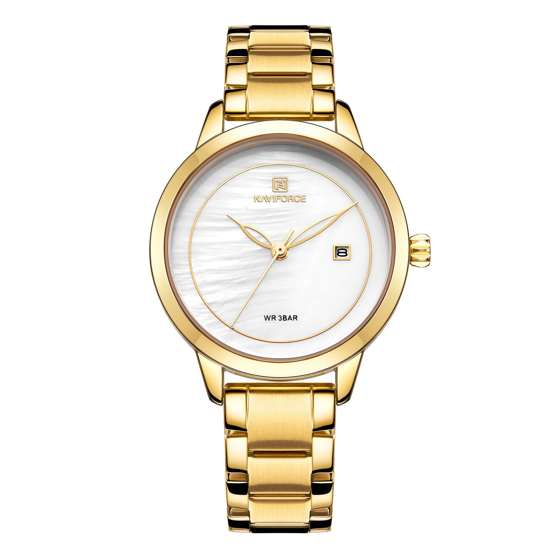 NAVIFORCE Modieuze dameshorloges met quartzhorloge, eenvoudige chronograaf, datum, waterdicht, luxe merkhorloge voor dames