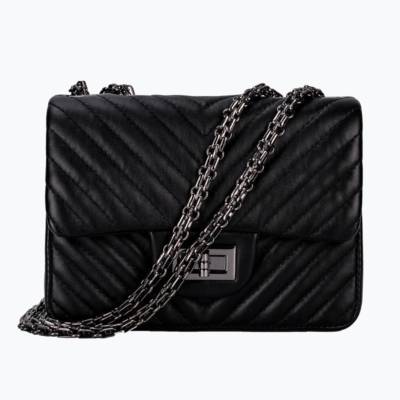 Women's shoulder crossbody V-chain ladies bag