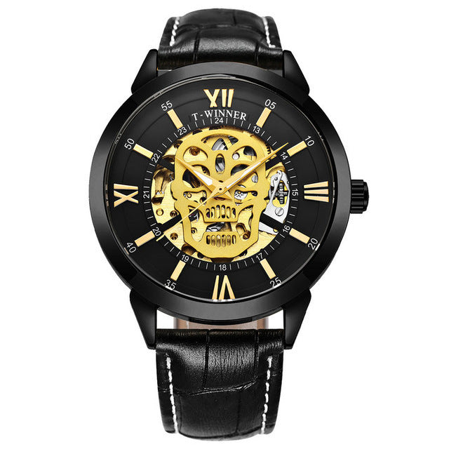 Winner Men's Mechanical Watch Stainless Steel Band Character Keep Moving Skeleton Casual Wristwatch Automatic mechanical watch
