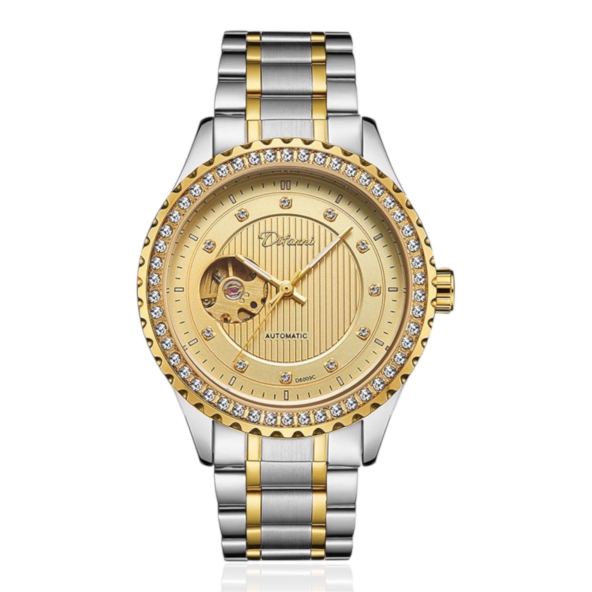 Fashionable Double Hollow Mechanical Watch Diamond High-end Men Mechanical Watch - Acquisti Online