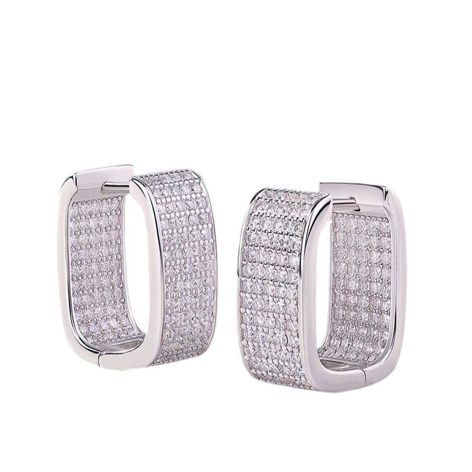 Star Light Luxury Fashion Diamond Earrings Stud Set With Mosan Diamond Silver Jewelry