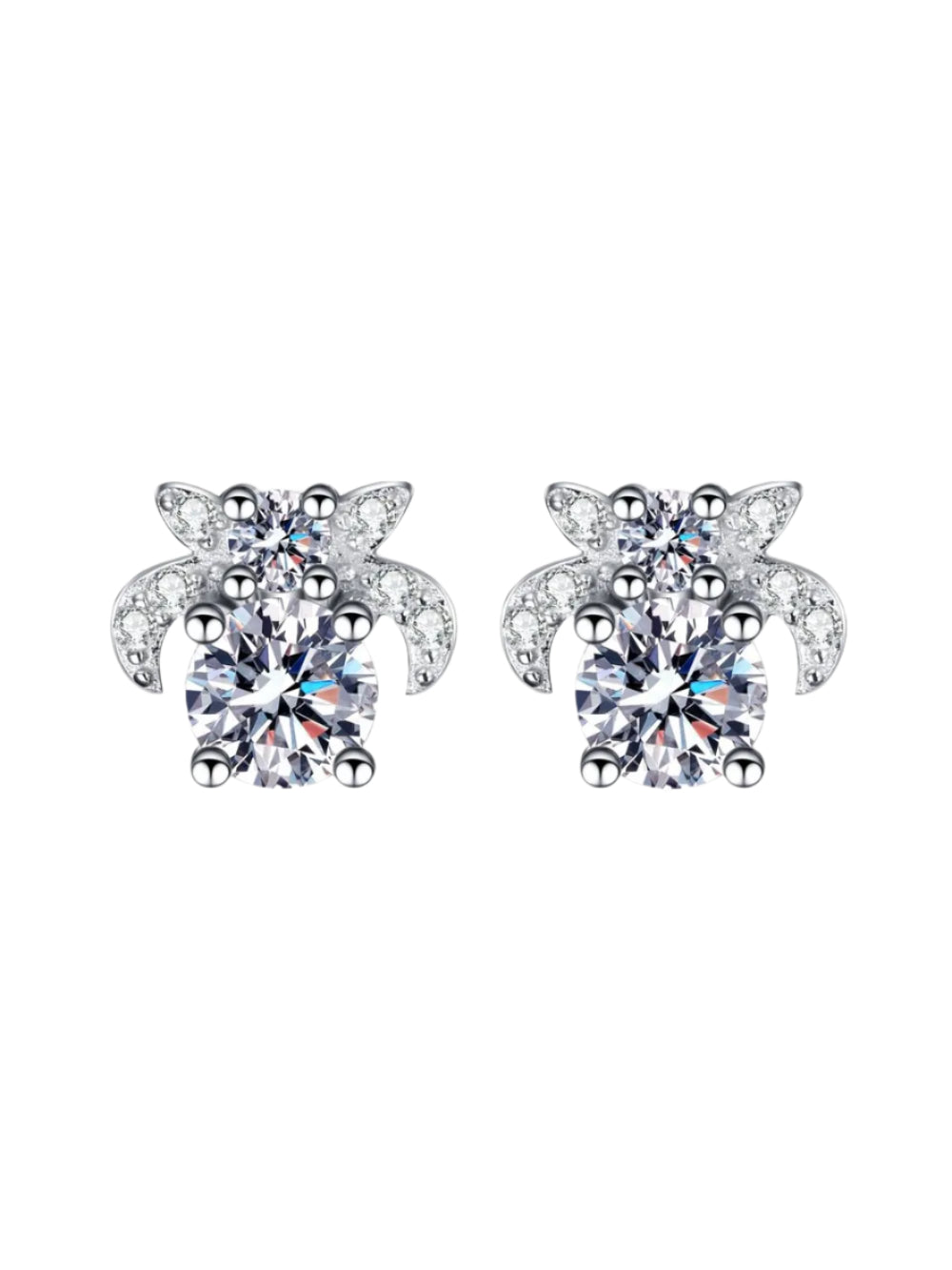 1 Carat Moissanite 925 Sterling Silver Stud Earrings