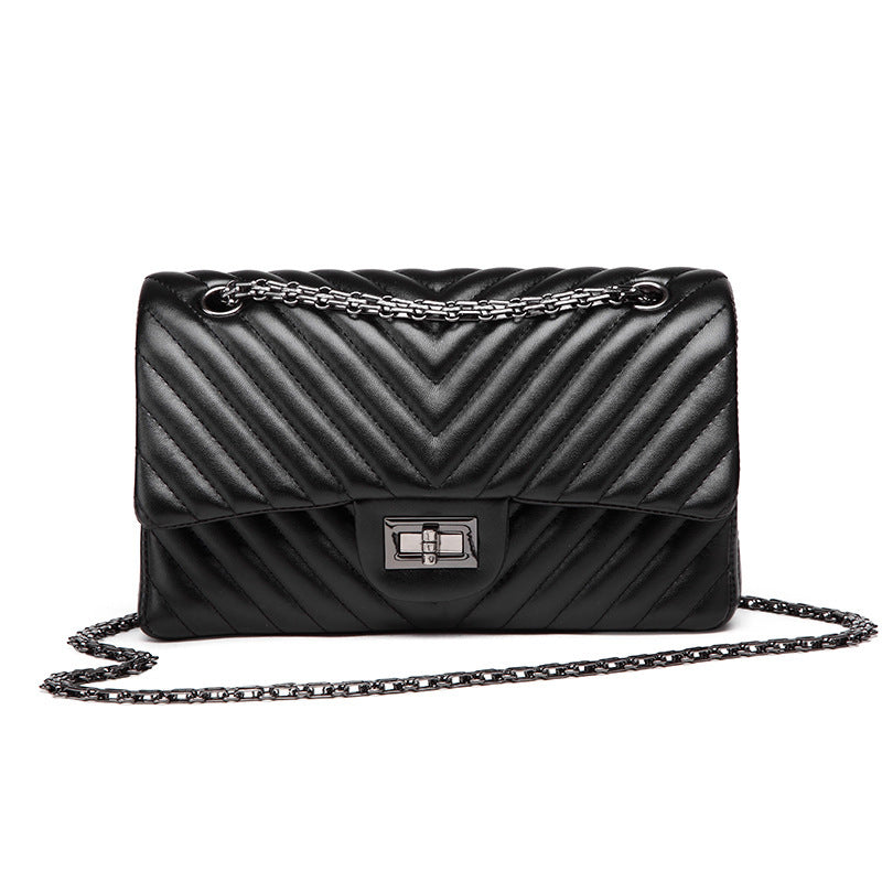 Women's shoulder crossbody V-chain ladies bag