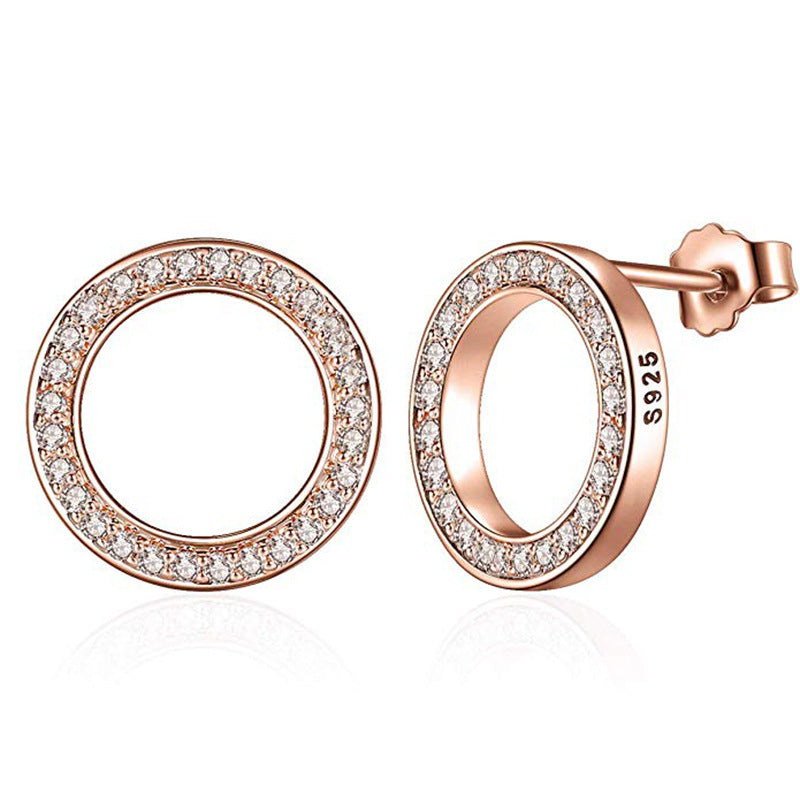 Sterling Silver Studded round Earrings