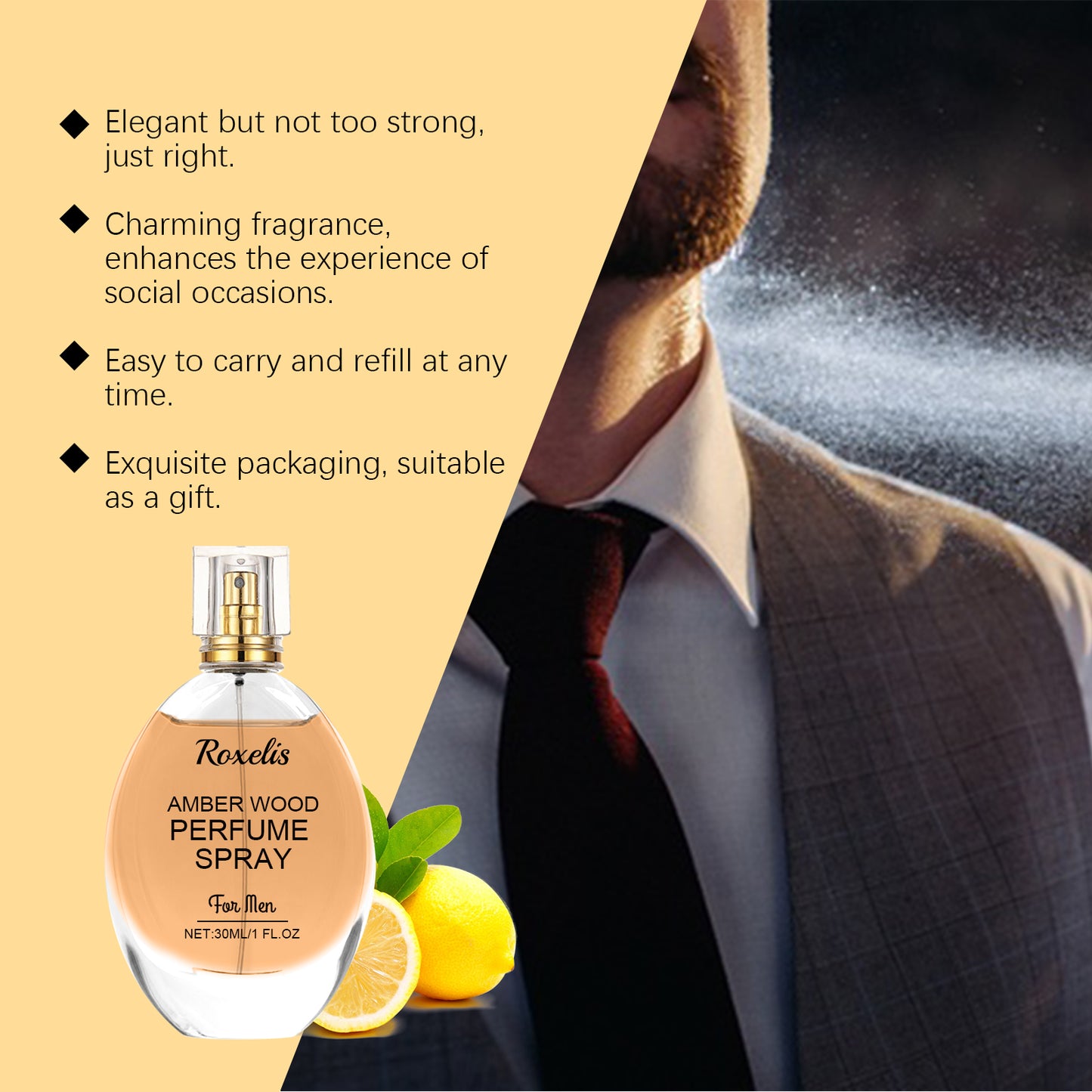 Natural Light Long-Lasting Portable Perfume for men's