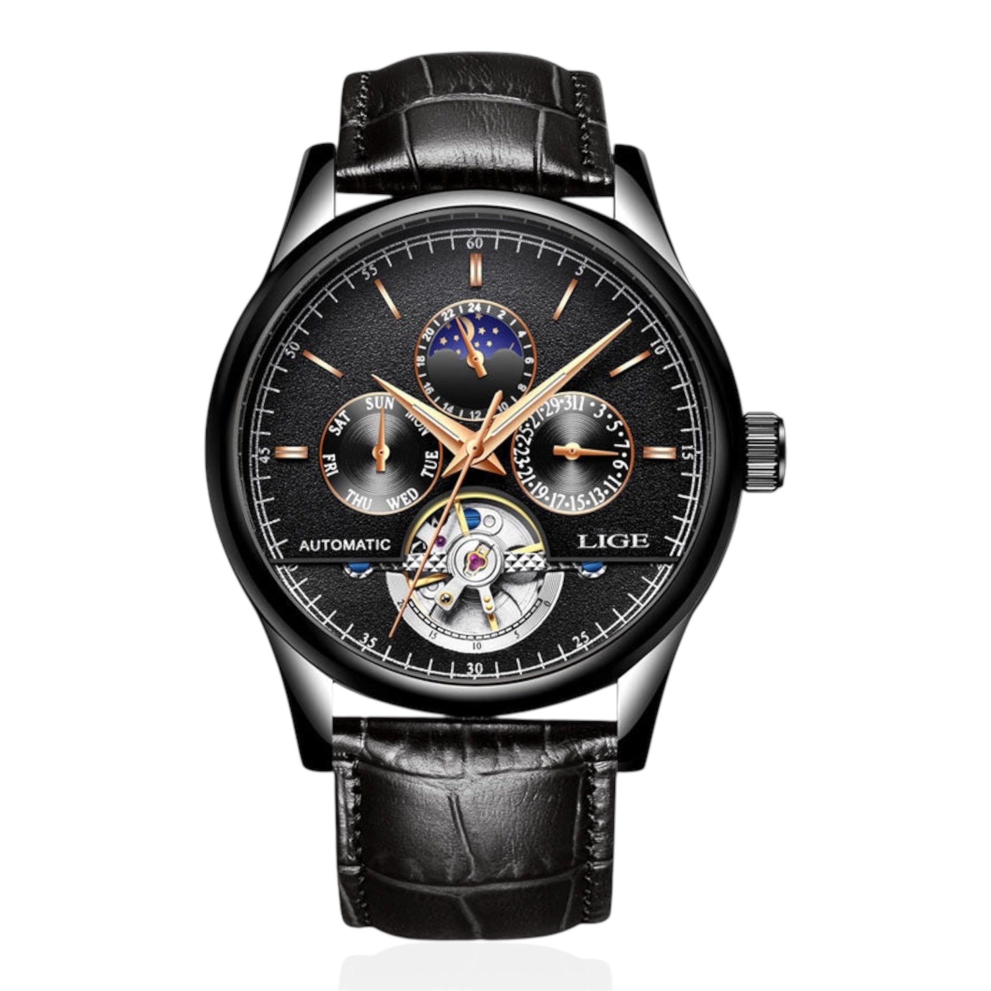 LIGE Men Watches Luxury Male Tourbillon Automatic Wristwatch Sports Waterproof Mechanical Watch For Men Clock Relogios Masculino