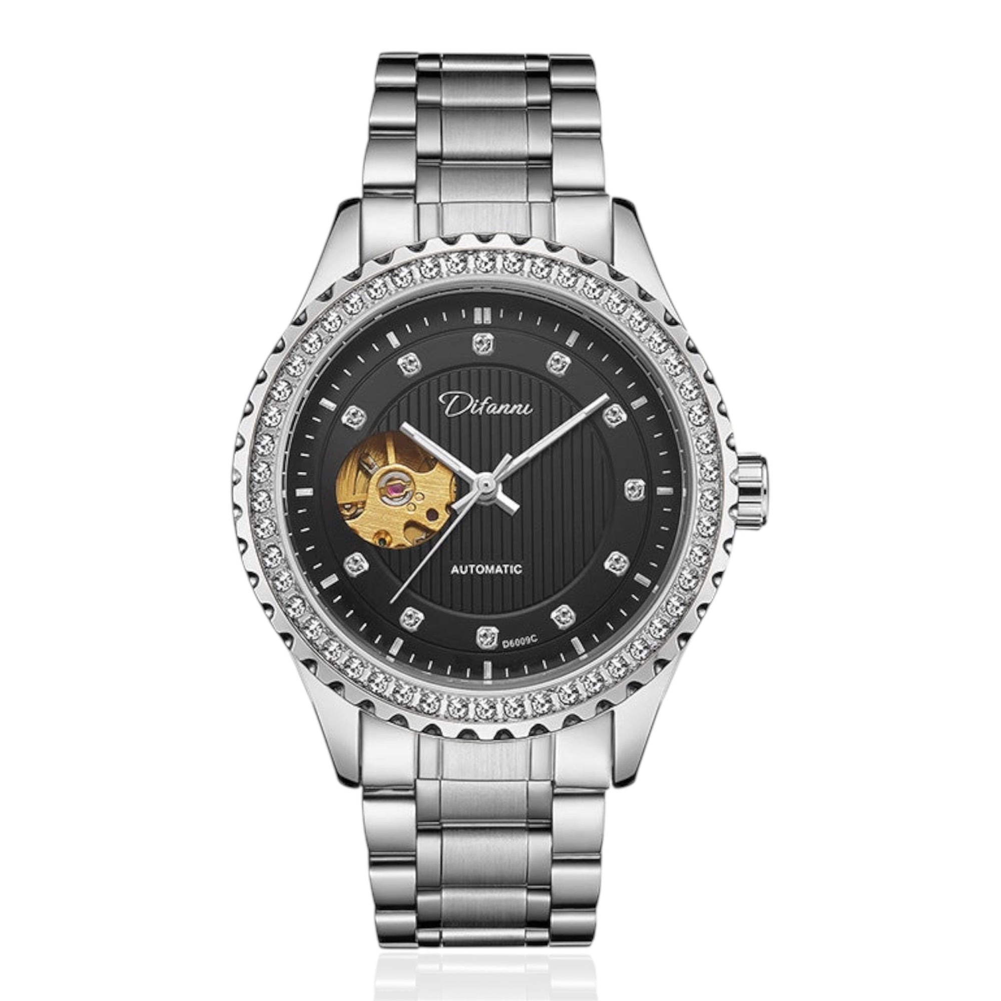 Fashionable Double Hollow Mechanical Watch Diamond High-end Men Mechanical Watch - Acquisti Online