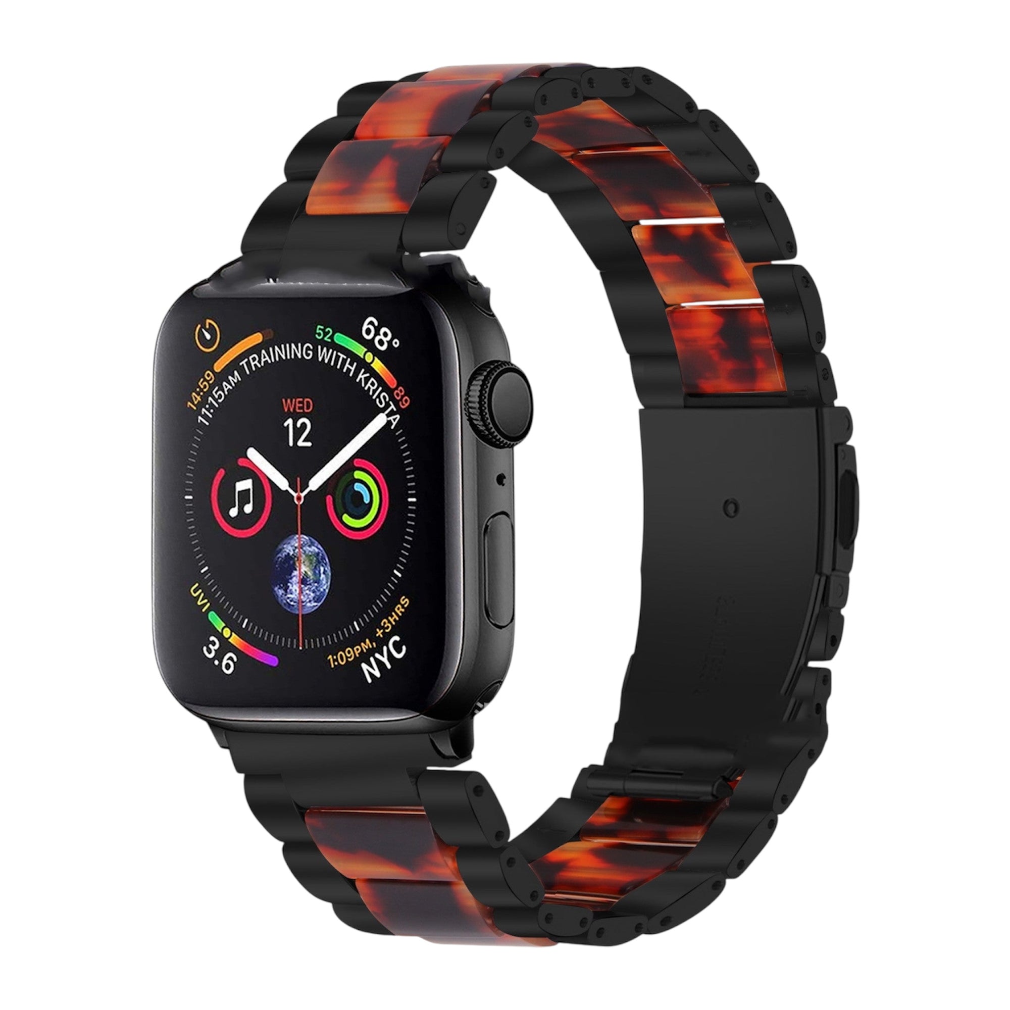 Smart iwatch Multi Function Metal Stainless Steel Resin Three Beads I Watch Steel Band Smart WatchFor Apple