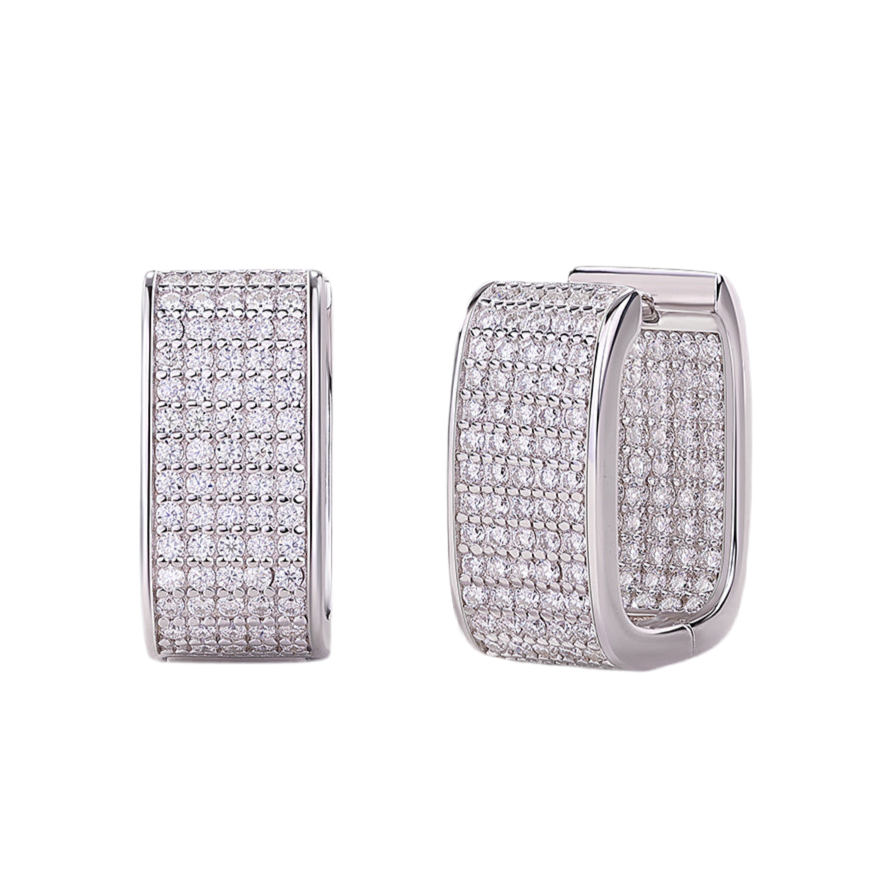 Star Light Luxury Fashion Diamond Earrings Stud Set With Mosan Diamond Silver Jewelry