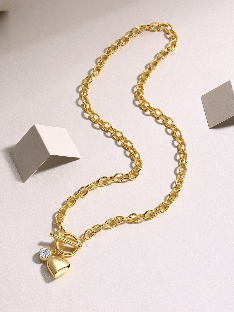 Meteor Wish Luxury Fashion Diamond Pendant Necklace Set With Mosan Diamond Silver Ornaments