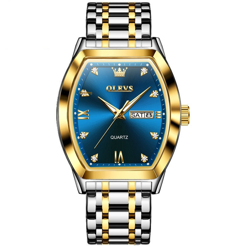 OLEVS TOP Brand Men's Watches Diamond Dial High-end Waterproof Stainless Steel Wrist Watch for Men