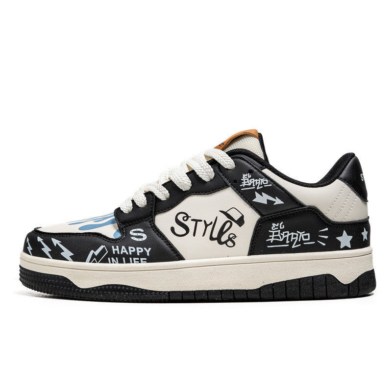 Low cut lace up men's shoes Korean version fashionable color