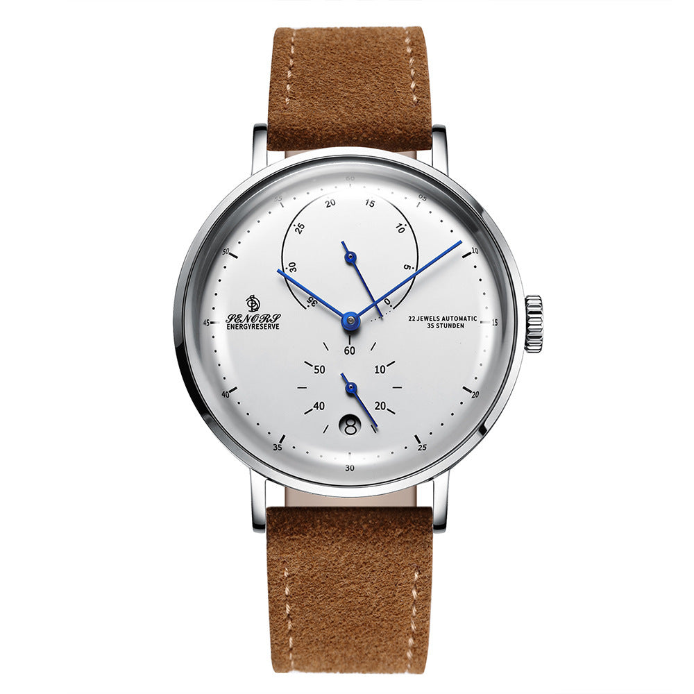 SENORS SN082 Heren Mechanisch Horloge Roestvrij Staal Volledig Automatisch Mechanisch Skeleton Heren Waterdicht Mechanisch Horloge