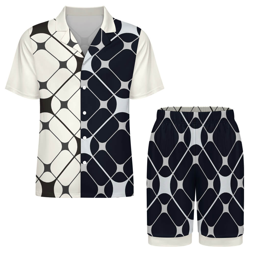 Men's Ice silk Short sleeved pajama set