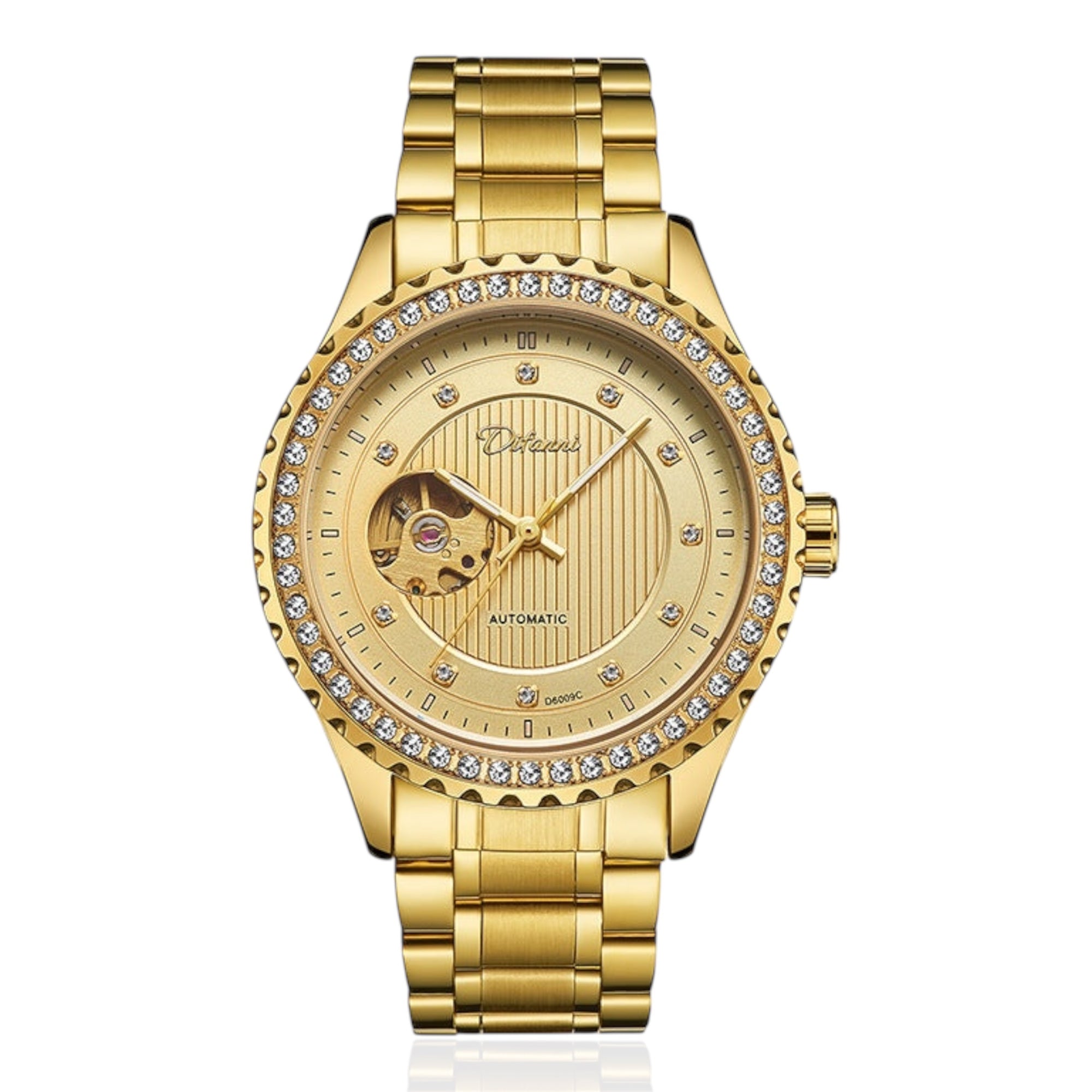 Fashionable Double Hollow Mechanical Watch Diamond High-end Men Mechanical Watch - Acquisti Online