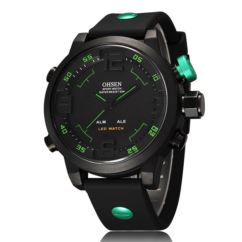 Men's Large-cap Watch Electronic Quartz Dual Movement Watch Waterproof Watch