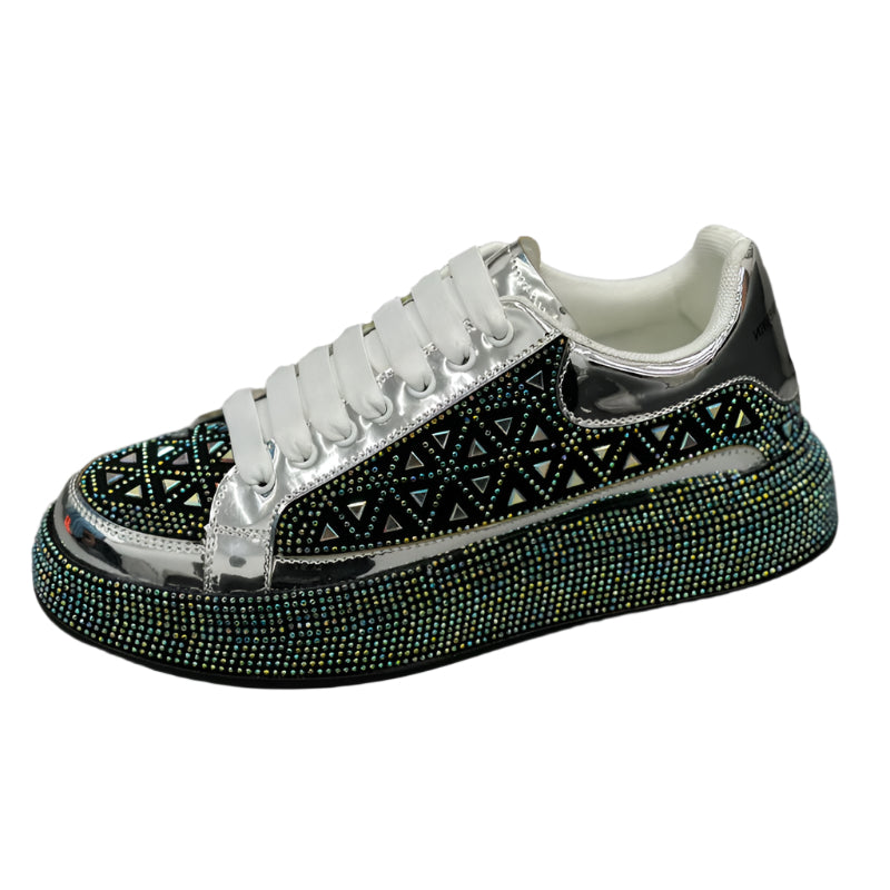 Fashionable Low-top Rhinestone Platform Hight Increasing Shoes
