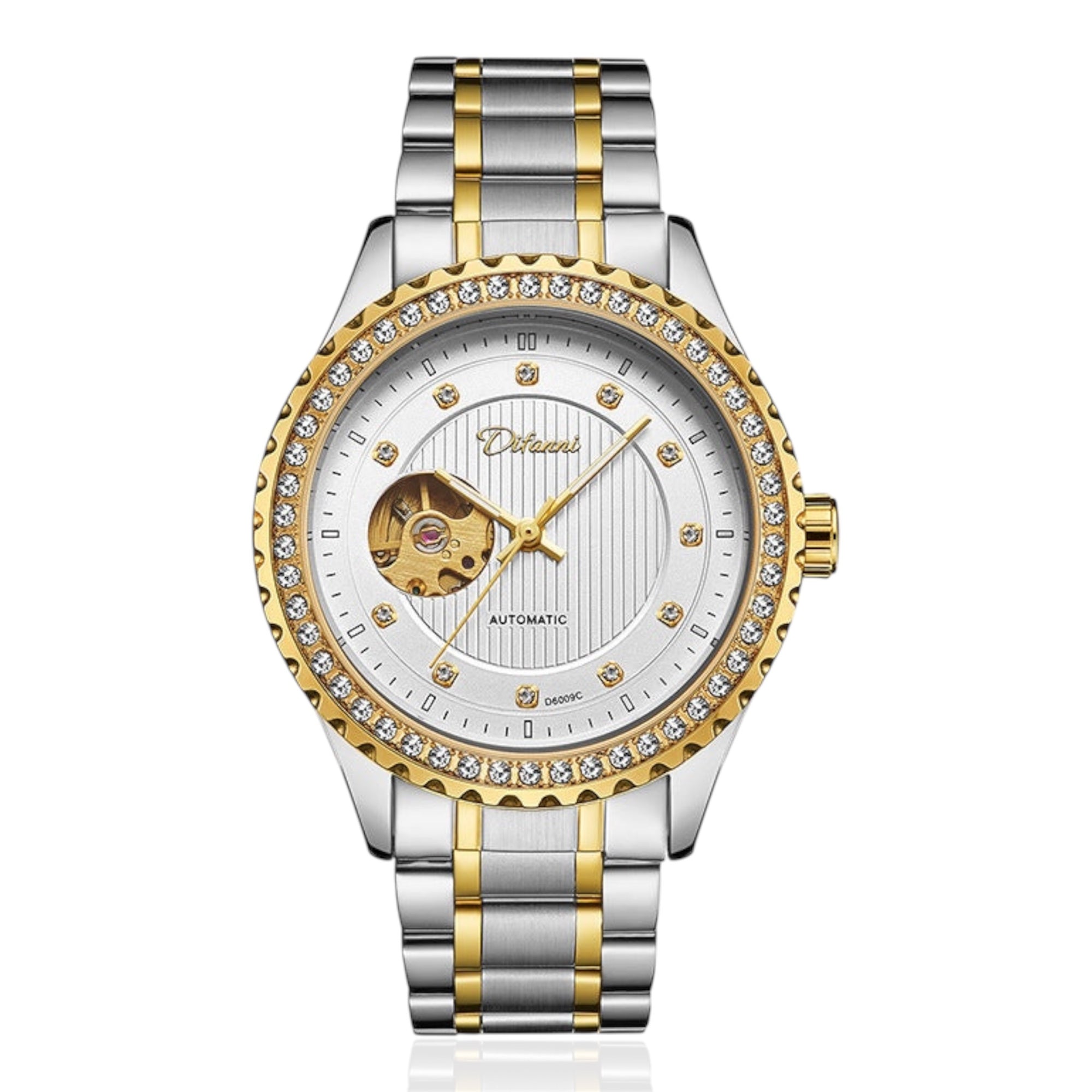 Fashionable Double Hollow Mechanical Watch Diamond High-end Men Mechanical Watch - Acquisti Online