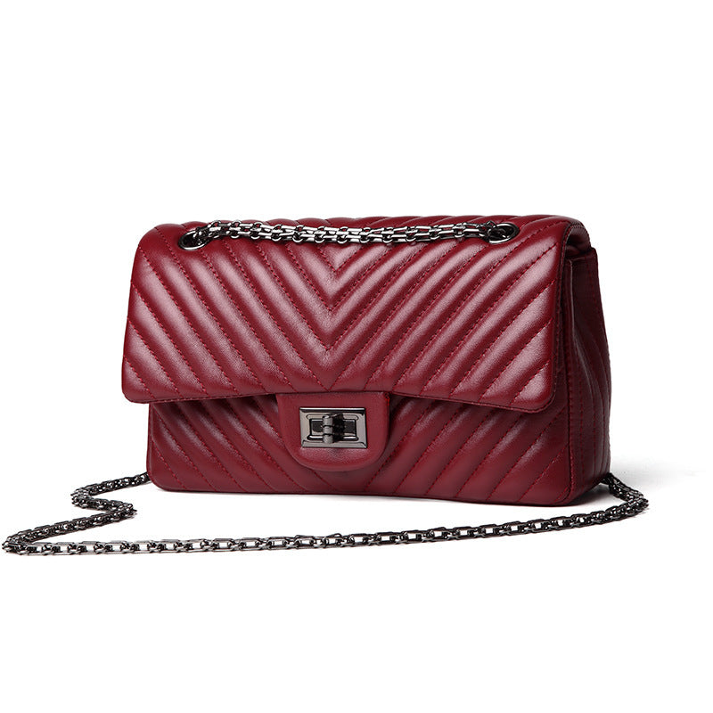 Women's shoulder crossbody V-chain ladies bag