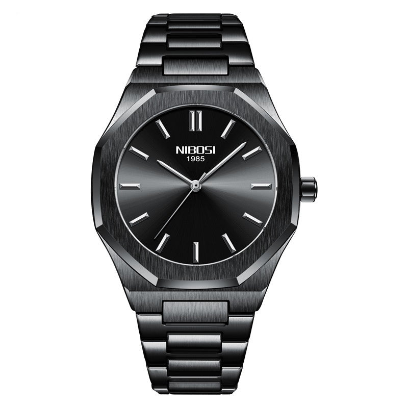 NIBOSI 2520 Stainless Steel Watch with Japanese Movement Back Chronograph Formal Men's Watch