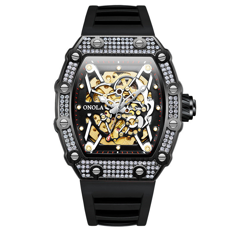 ONOLA Luxury Automatic Mechanic Fashion Men's Silicone Band Waterproof Mechanical Watch