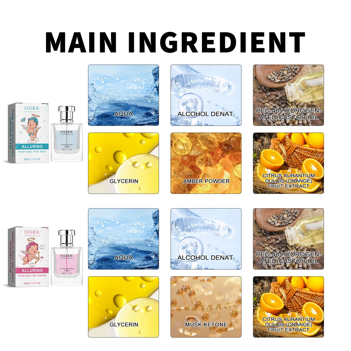 Glamor Perfume, Long-Lasting Light Fragrance Fresh Natural Niche Fragrance