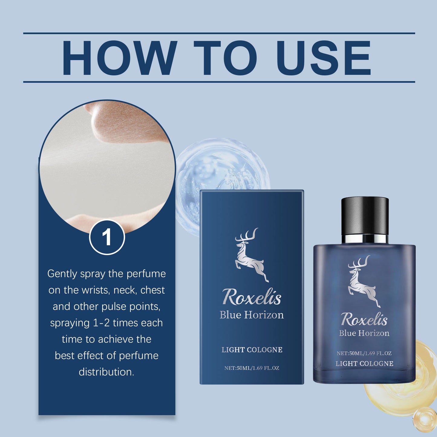 Blue Cologne Fragrance Natural Fresh Fragrance