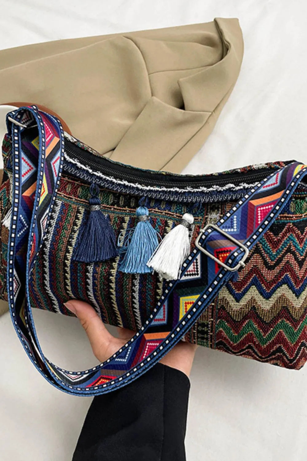 Women's Tassel Adjustable Strap Shoulder Bag