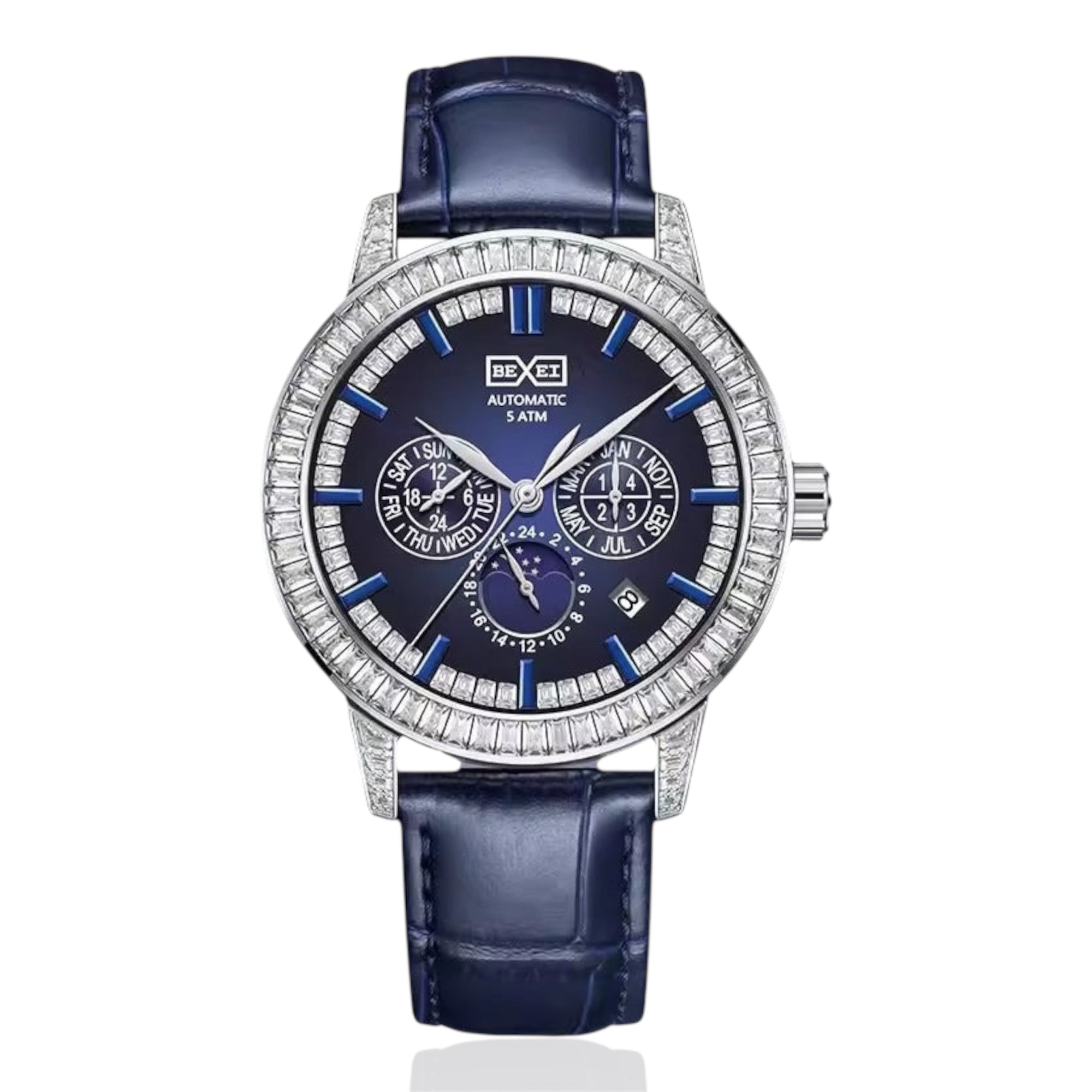 Men's Watch BEXEI 9157 60 Crystal Bezel 46 Zircon Dial Movement Sapphire Mechanical Watch Luxury 5ATM Waterproof - Acquisti Online