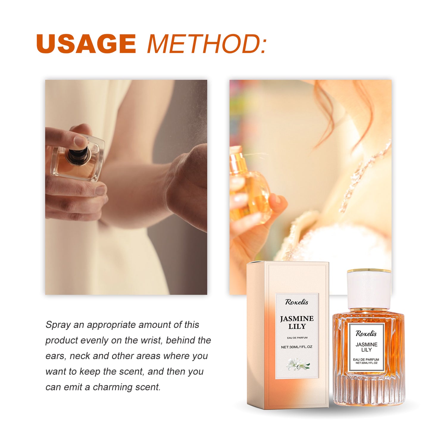 Lily Women's Pheromone Perfume,Wrist Behind Ear Neck Natural Long-Lasting Light Fragrance Delicate Elegance Exudes Feminine Charm