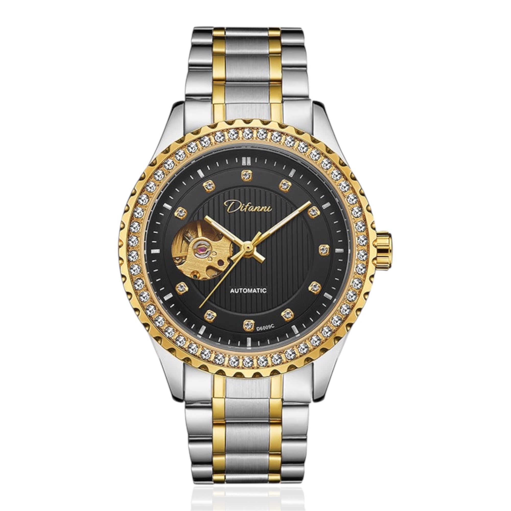 Fashionable Double Hollow Mechanical Watch Diamond High-end Men Mechanical Watch - Acquisti Online