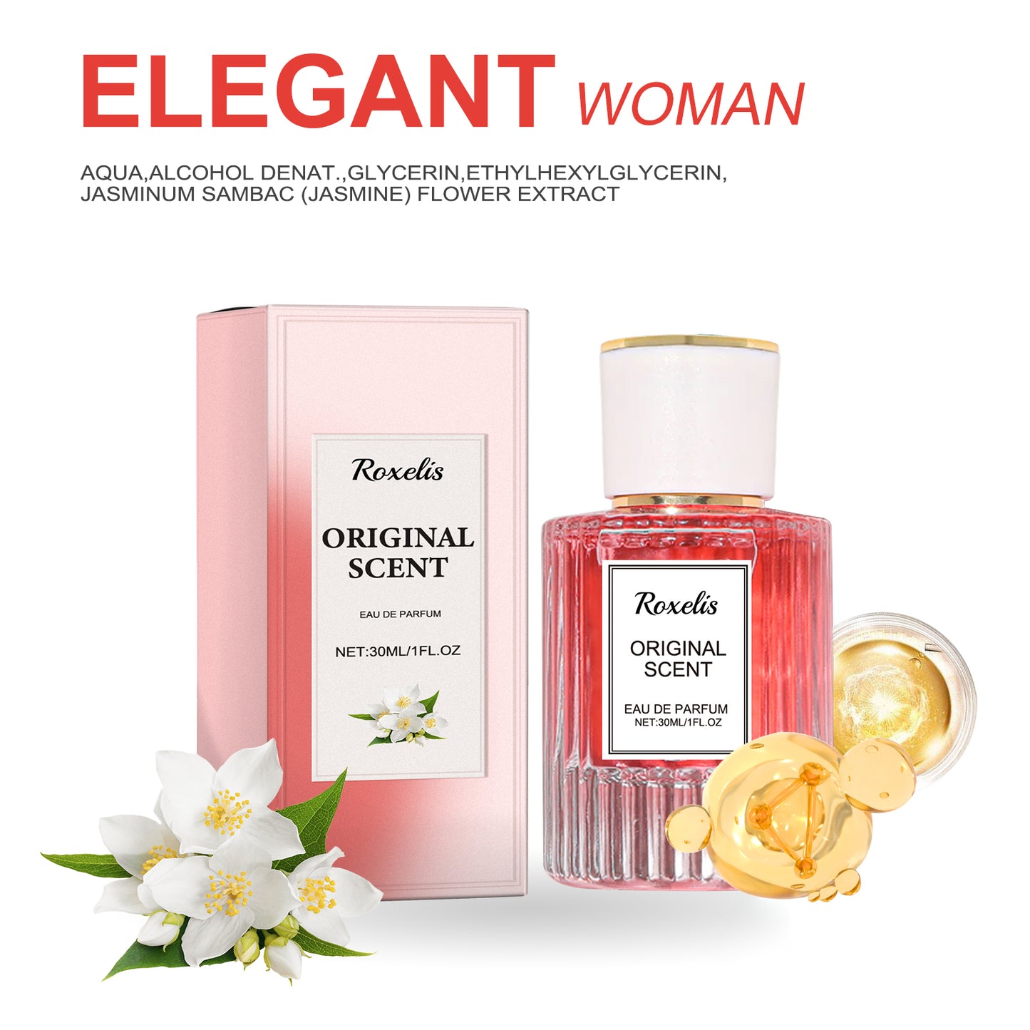 Lady Natural Long-Lasting Light Fragrance Delicate Elegance Exudes Feminine Charm