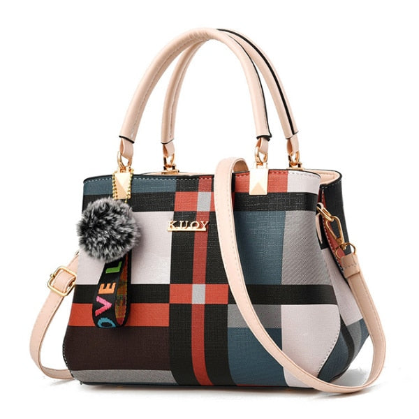 Valenkuci New Casual Plaid Shoulder Bag Fashion Stitching Wild Messenger Brand Female Totes Crossbody Bags