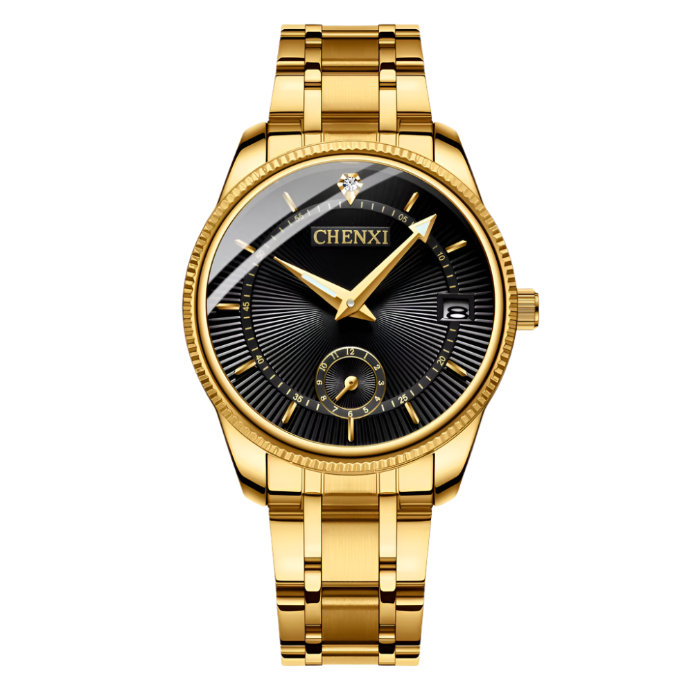 CHENXI Luxury Couple fashion quartz watch steel band watch Rhinstone Crafted Luminous Waterproof Couple Quartz Watch