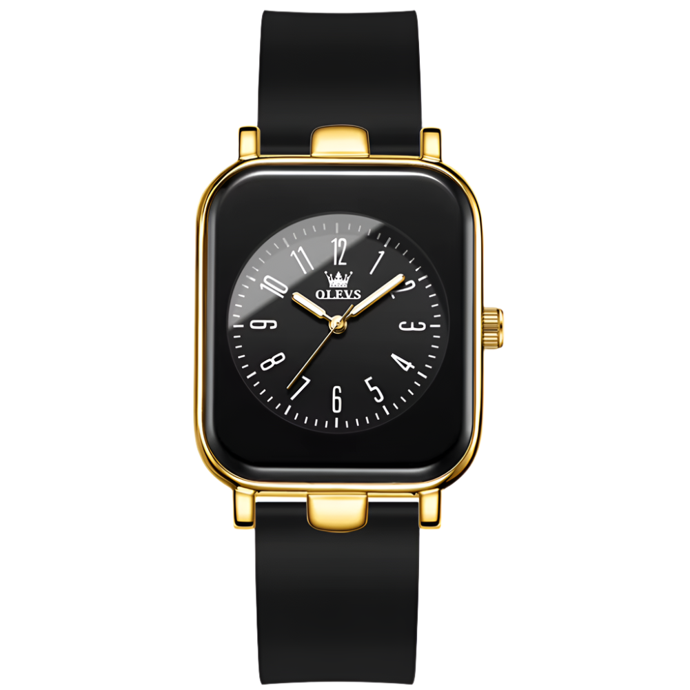 Olevs 9961 Women Luxury Quartz Watch Stainless Steel Waterproof Luminous Silicon Band Women Quartz Watch