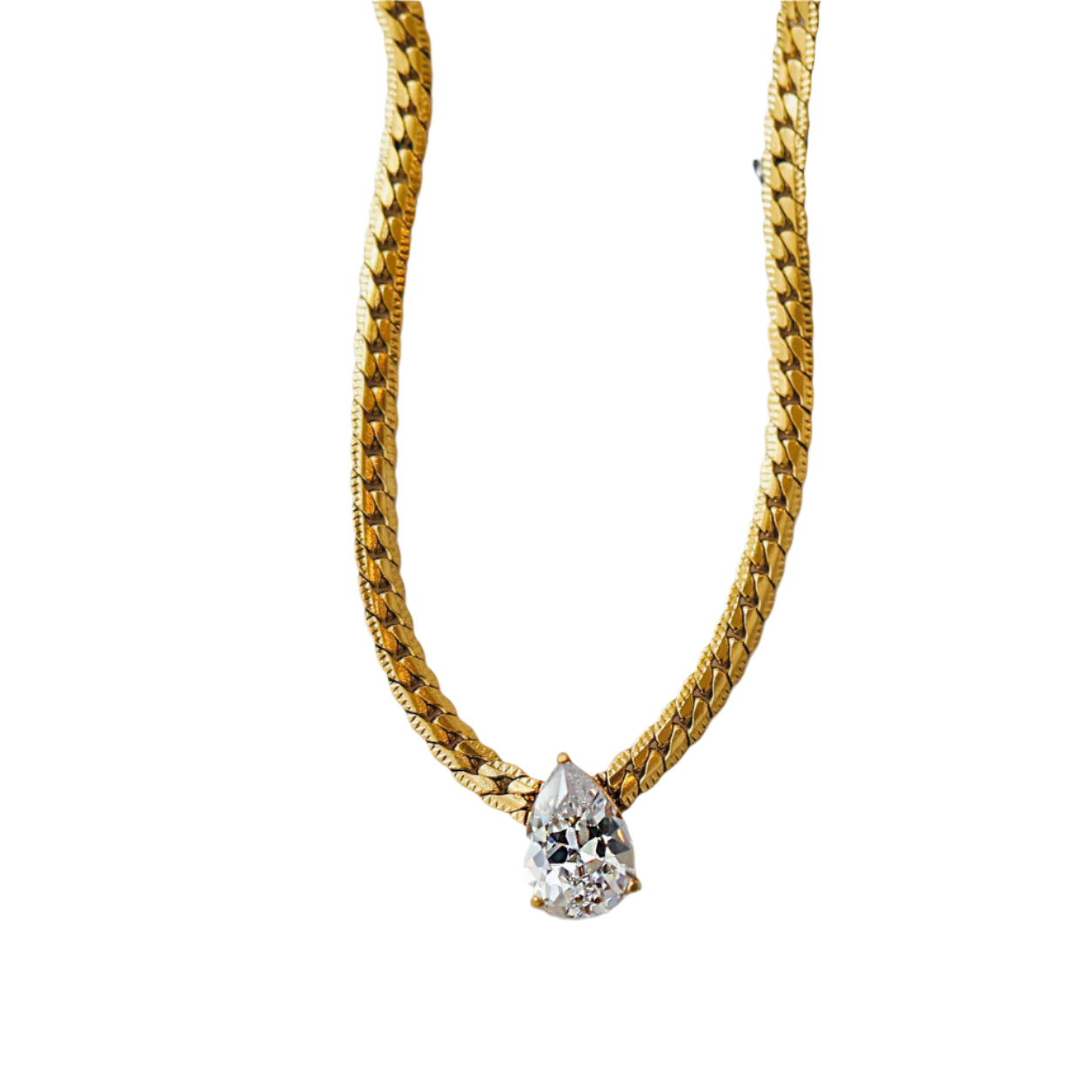 Water Drop Zircon Snake Bone Women's Necklace Clavicle Chain