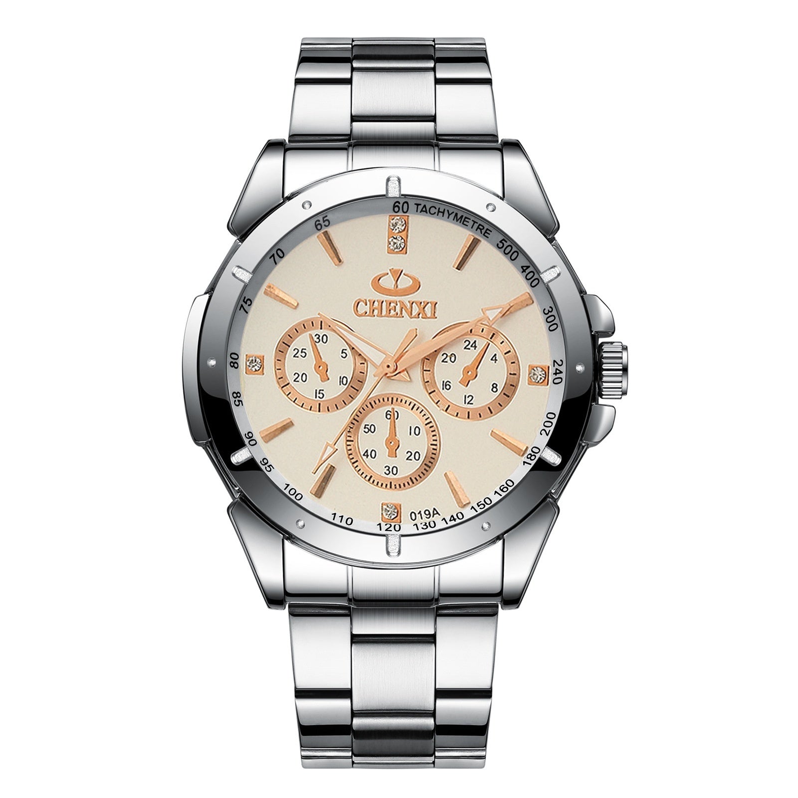 CHENXI Koppelhorloges Cadeau Lover Horloges Mode Vrouwen Roestvrij Staal Waterdicht Kwarts Polshorloge