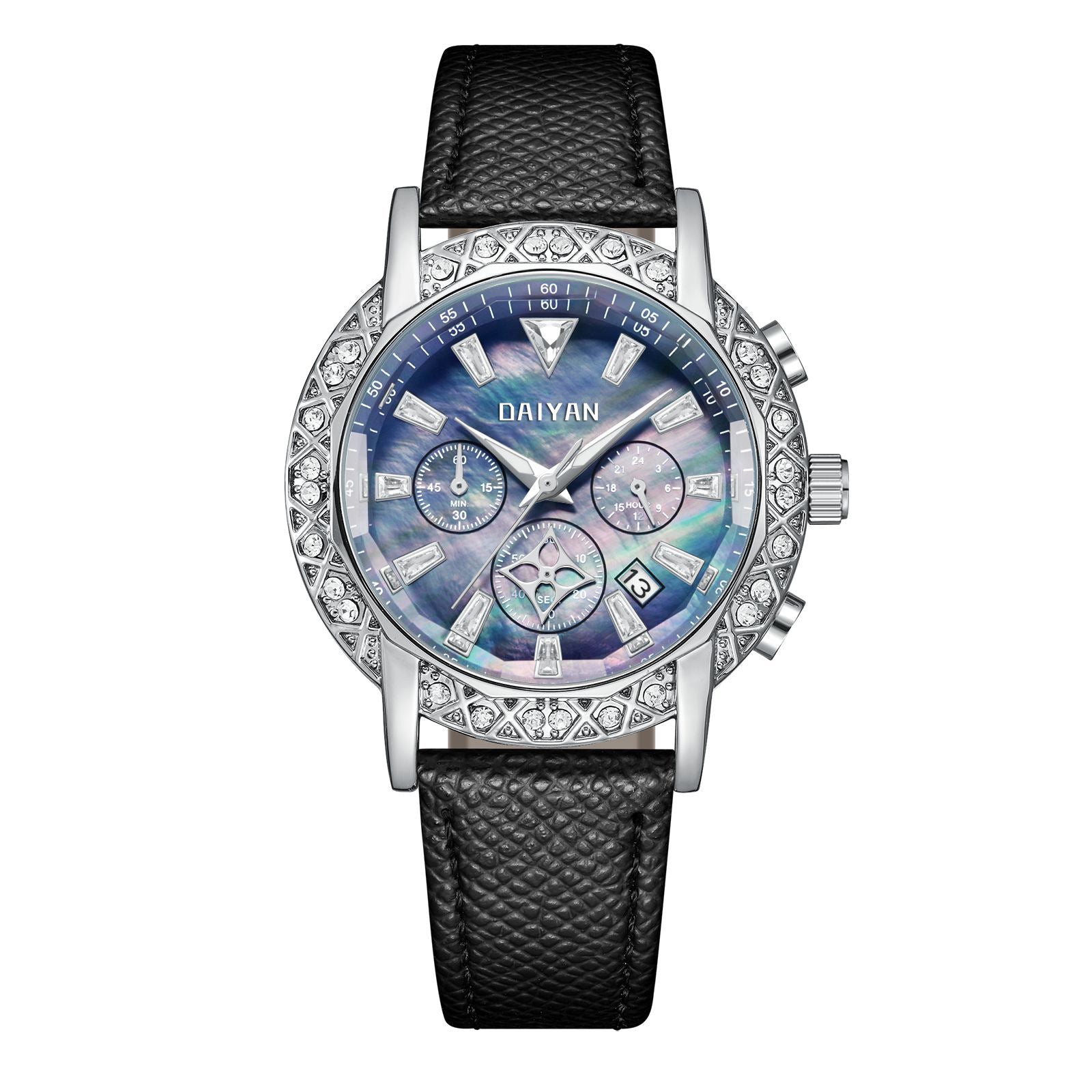 Women's Luxury Rhinstone Crafted Stainless Steel Waterproof Quartz Watch Original Leather Women's Quartz Watch
