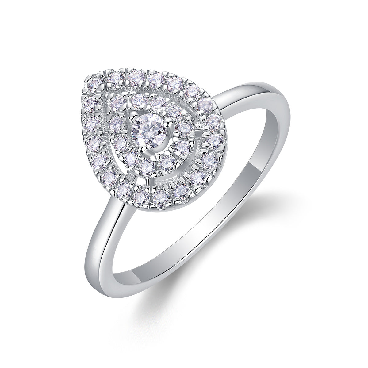 Set Of Large Diamond Rings Luxury Fashion Set With Moissanite Silver Rings