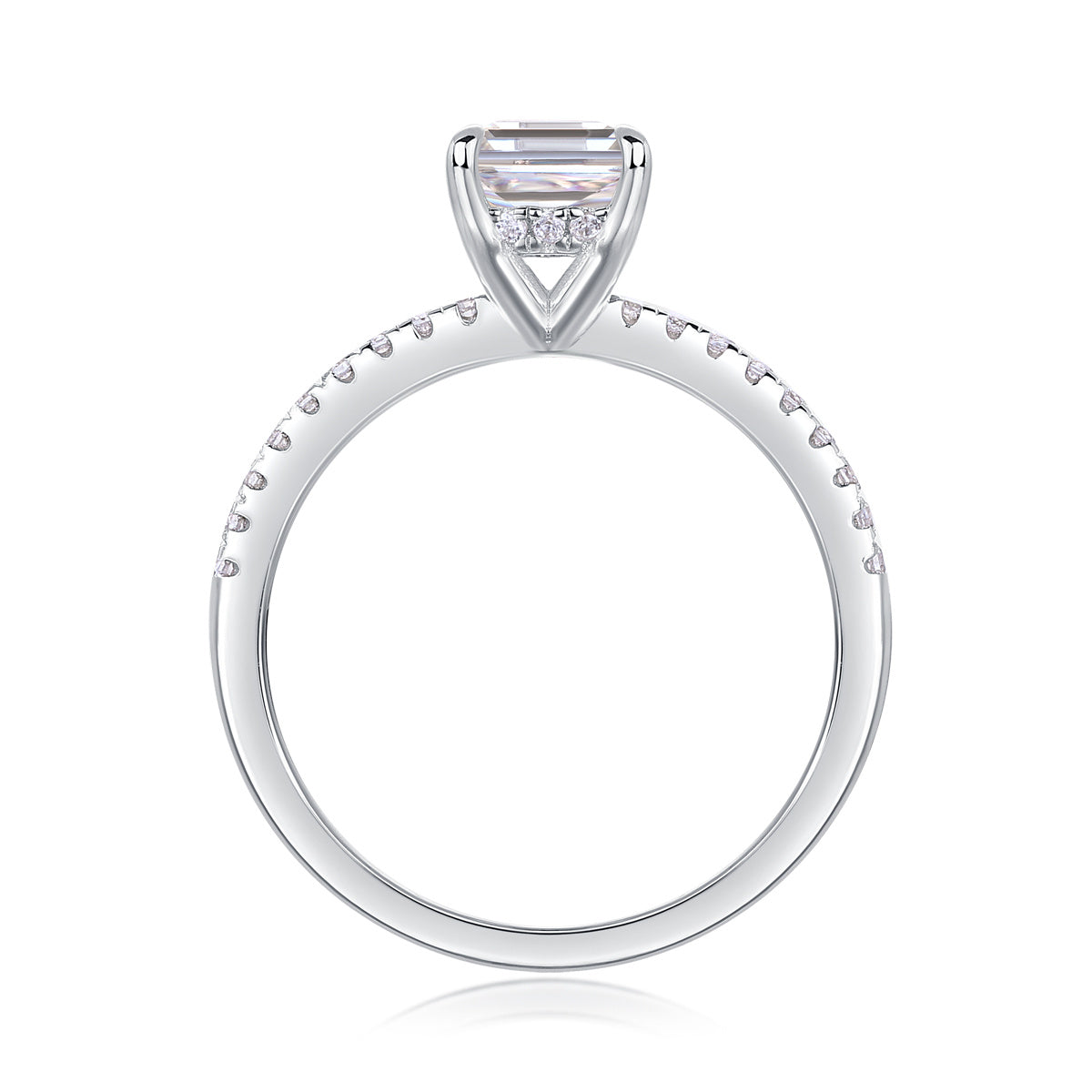 Square Diamond Ring Luxury Fashion Set Moissanite Silver Ring