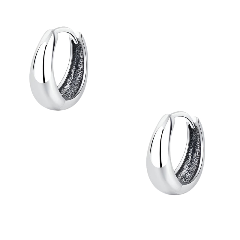 Luxurious Simple Plain Ring 925 Sterling Silver Earrings Female Water Drop Earrings