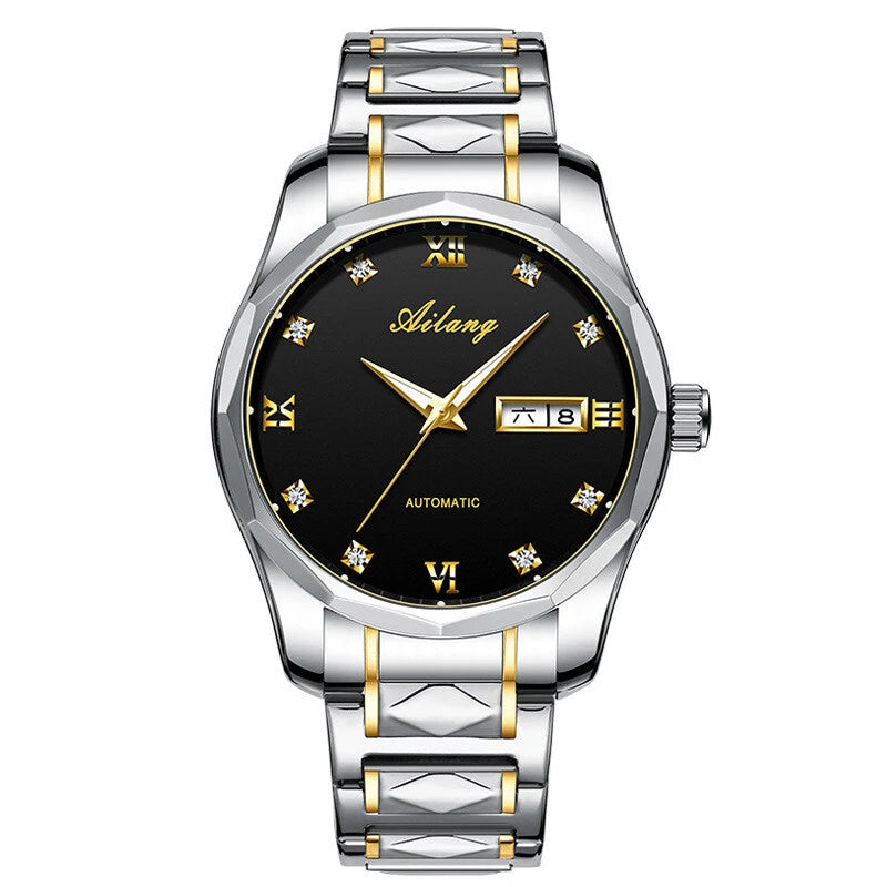 Orologio da uomo AILANG in acciaio inossidabile, impermeabile, automatico, meccanico, orologio da polso da uomo luminoso e impermeabile