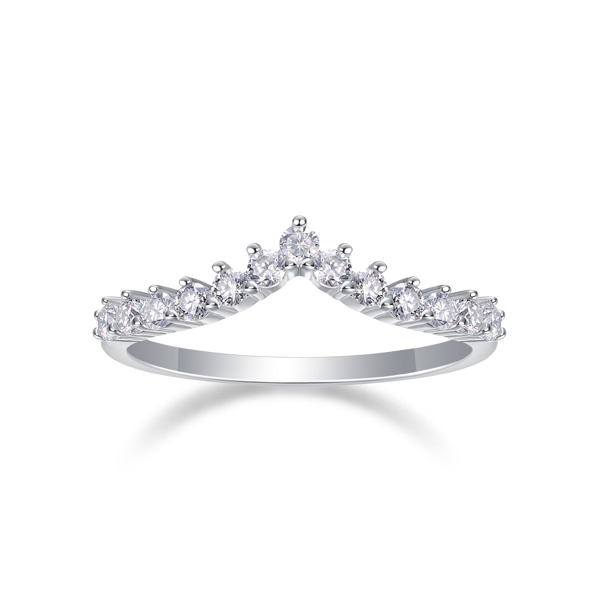 Luxe damesringen van 925 sterling zilver, kroonring met moissanite en diamanten, verzilverde en gerhodineerde verlovingsring voor dames.