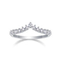 Women Luxury Rings 925 Sterling Silver Crown Moissanite Diamond Ring Silver Rhodium Plated Women Engagement Ring