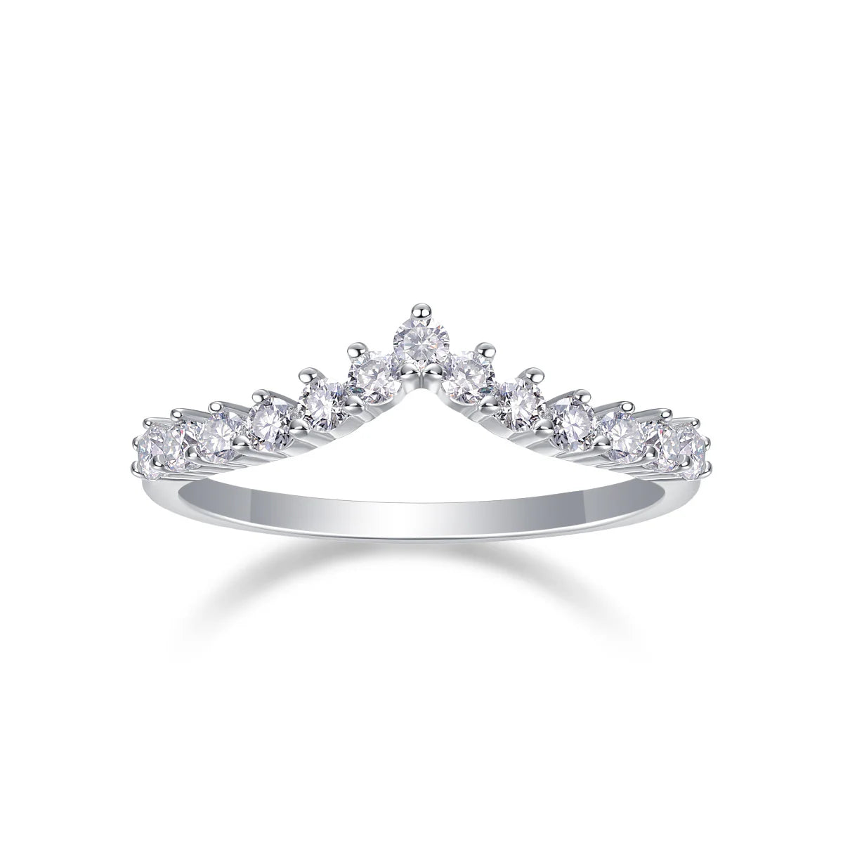 Luxe damesringen van 925 sterling zilver, kroonring met moissanite en diamanten, verzilverde en gerhodineerde verlovingsring voor dames.
